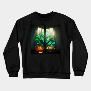 Stained Glass Forest Crewneck Sweatshirt